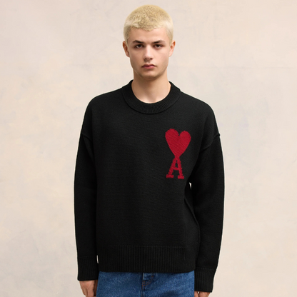 Ami-Pullover mit gesticktem A-HEART