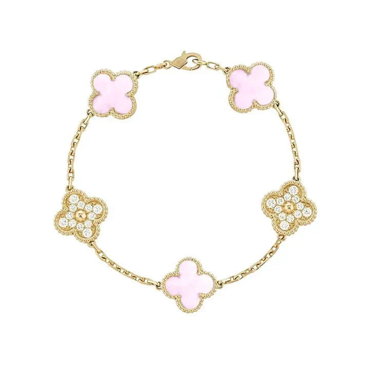 Bracelet de trèfle - rose