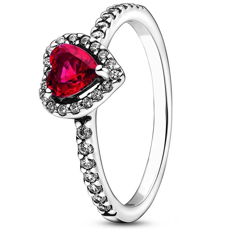 Bague de coeur rouge