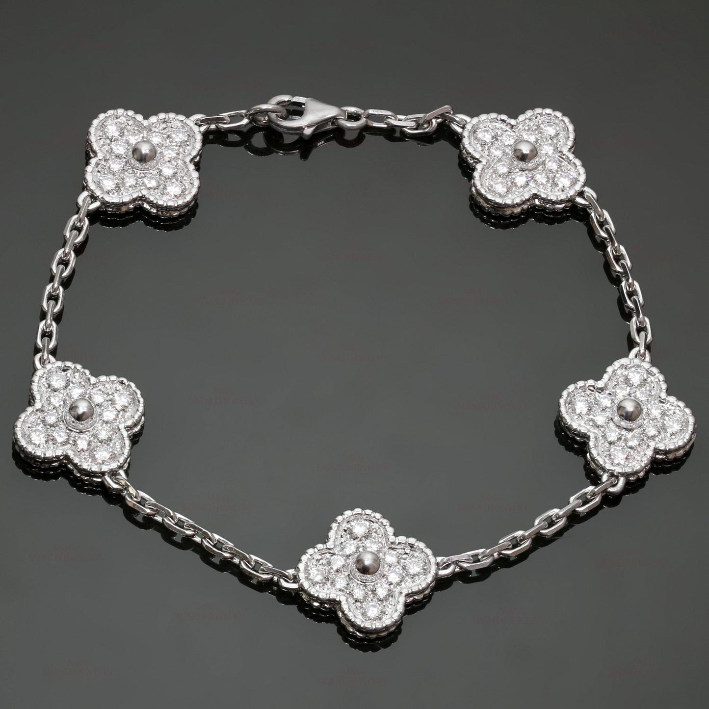 Kleeblatt-Armband – Diamant-Silber