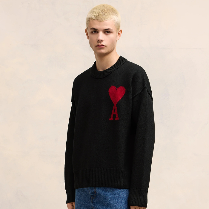 Ami-Pullover mit gesticktem A-HEART