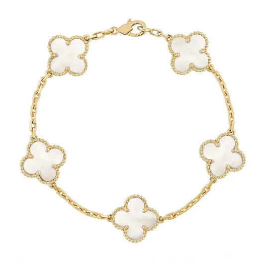 Clover Bracelet - Pearl White