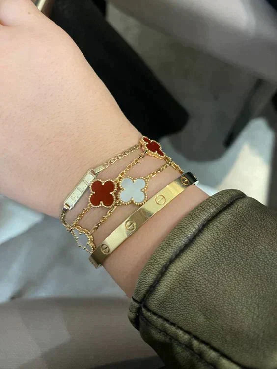 Bracelet de trèfle - rouge