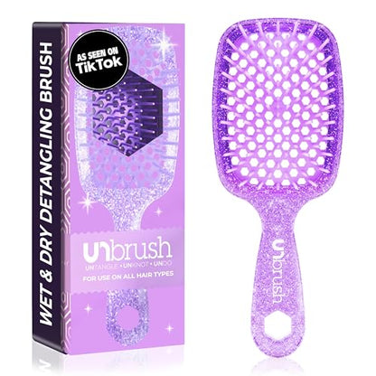 Jazmine Heat Unbrush Détanglant la brosse pour le brossage sans douleur sur tous les types de cheveux humides ou secs - Préplettes antistatiques duoflex durables, poignée légère, brosse à cheveux ventilée