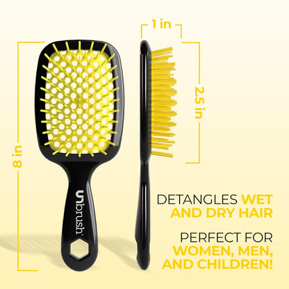 Jazmine Heat Unbrush Détanglant la brosse pour le brossage sans douleur sur tous les types de cheveux humides ou secs - Préplettes antistatiques duoflex durables, poignée légère, brosse à cheveux ventilée