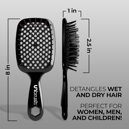 Jazmine Heat Unbrush Détanglant la brosse pour le brossage sans douleur sur tous les types de cheveux humides ou secs - Préplettes antistatiques duoflex durables, poignée légère, brosse à cheveux ventilée