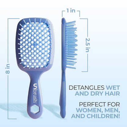 Jazmine Heat Unbrush Détanglant la brosse pour le brossage sans douleur sur tous les types de cheveux humides ou secs - Préplettes antistatiques duoflex durables, poignée légère, brosse à cheveux ventilée