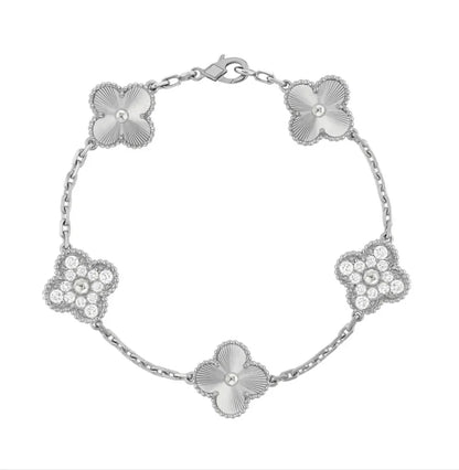 Kleeblatt-Armband – Silber