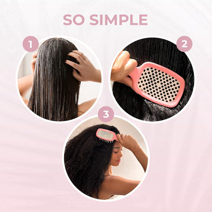 Jazmine Heat Unbrush Détanglant la brosse pour le brossage sans douleur sur tous les types de cheveux humides ou secs - Préplettes antistatiques duoflex durables, poignée légère, brosse à cheveux ventilée