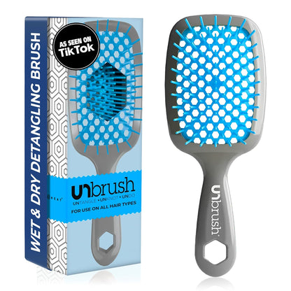 Jazmine Heat Unbrush Détanglant la brosse pour le brossage sans douleur sur tous les types de cheveux humides ou secs - Préplettes antistatiques duoflex durables, poignée légère, brosse à cheveux ventilée