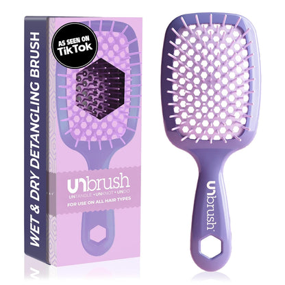 Jazmine Heat Unbrush Détanglant la brosse pour le brossage sans douleur sur tous les types de cheveux humides ou secs - Préplettes antistatiques duoflex durables, poignée légère, brosse à cheveux ventilée