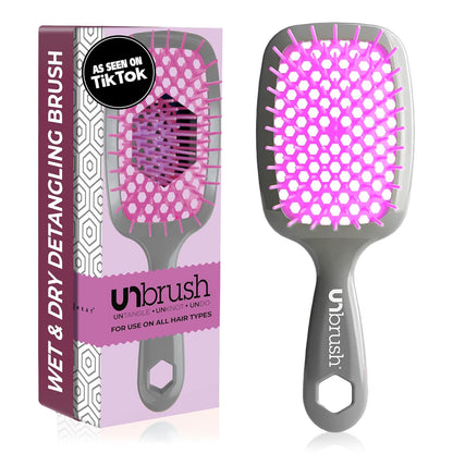 Jazmine Heat Unbrush Détanglant la brosse pour le brossage sans douleur sur tous les types de cheveux humides ou secs - Préplettes antistatiques duoflex durables, poignée légère, brosse à cheveux ventilée