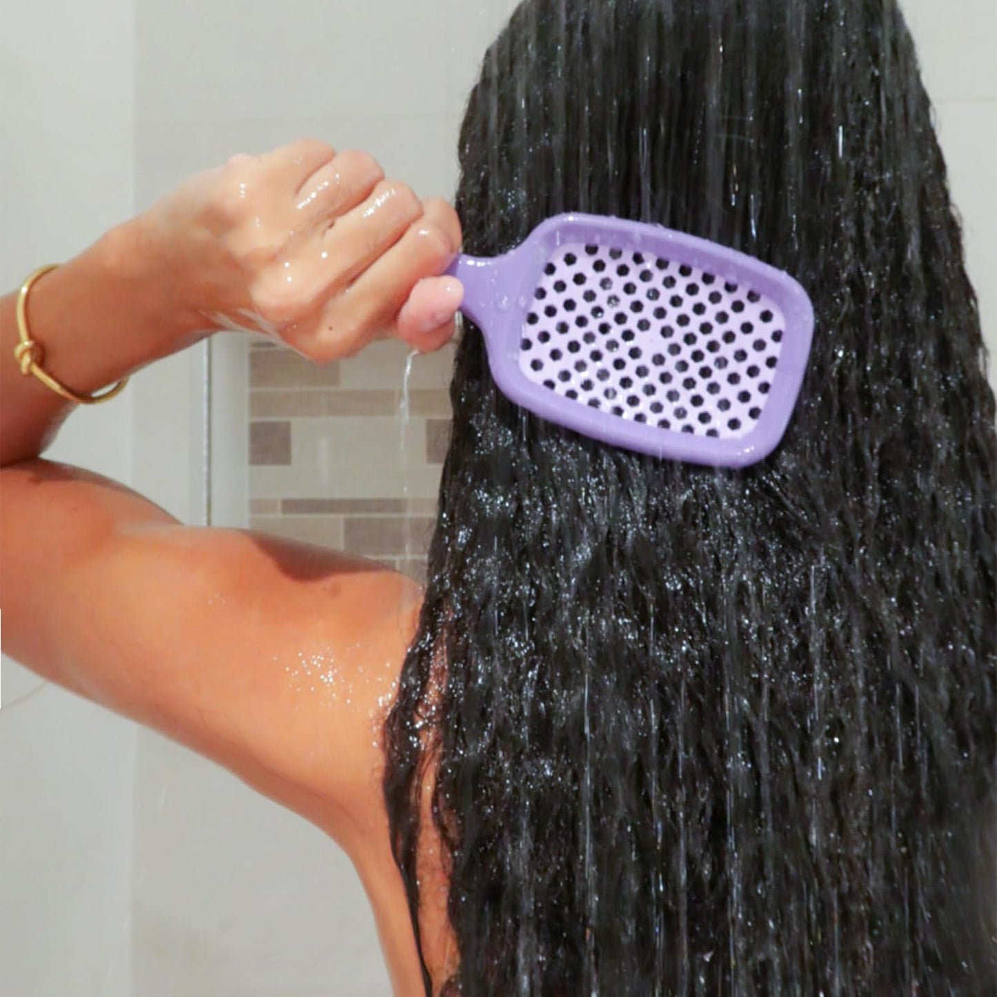 Jazmine Heat Unbrush Détanglant la brosse pour le brossage sans douleur sur tous les types de cheveux humides ou secs - Préplettes antistatiques duoflex durables, poignée légère, brosse à cheveux ventilée