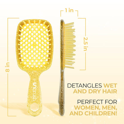 Jazmine Heat Unbrush Détanglant la brosse pour le brossage sans douleur sur tous les types de cheveux humides ou secs - Préplettes antistatiques duoflex durables, poignée légère, brosse à cheveux ventilée