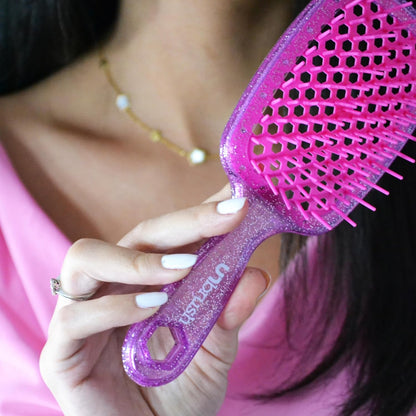 Jazmine Heat Unbrush Détanglant la brosse pour le brossage sans douleur sur tous les types de cheveux humides ou secs - Préplettes antistatiques duoflex durables, poignée légère, brosse à cheveux ventilée