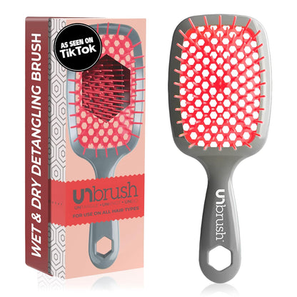 Jazmine Heat Unbrush Détanglant la brosse pour le brossage sans douleur sur tous les types de cheveux humides ou secs - Préplettes antistatiques duoflex durables, poignée légère, brosse à cheveux ventilée