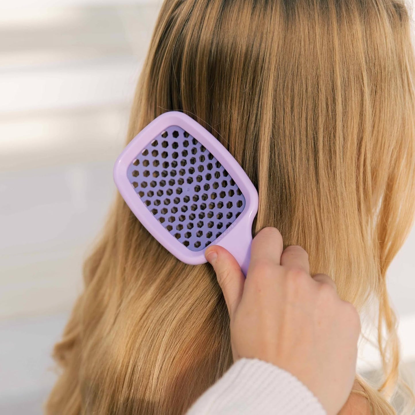 Jazmine Heat Unbrush Détanglant la brosse pour le brossage sans douleur sur tous les types de cheveux humides ou secs - Préplettes antistatiques duoflex durables, poignée légère, brosse à cheveux ventilée