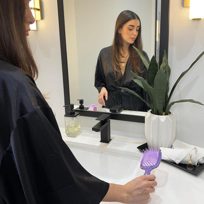 Jazmine Heat Unbrush Détanglant la brosse pour le brossage sans douleur sur tous les types de cheveux humides ou secs - Préplettes antistatiques duoflex durables, poignée légère, brosse à cheveux ventilée