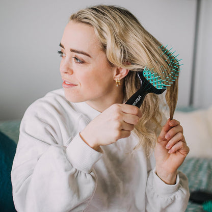 Jazmine Heat Unbrush Détanglant la brosse pour le brossage sans douleur sur tous les types de cheveux humides ou secs - Préplettes antistatiques duoflex durables, poignée légère, brosse à cheveux ventilée