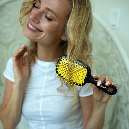 Jazmine Heat Unbrush Détanglant la brosse pour le brossage sans douleur sur tous les types de cheveux humides ou secs - Préplettes antistatiques duoflex durables, poignée légère, brosse à cheveux ventilée