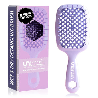 Jazmine Heat Unbrush Détanglant la brosse pour le brossage sans douleur sur tous les types de cheveux humides ou secs - Préplettes antistatiques duoflex durables, poignée légère, brosse à cheveux ventilée