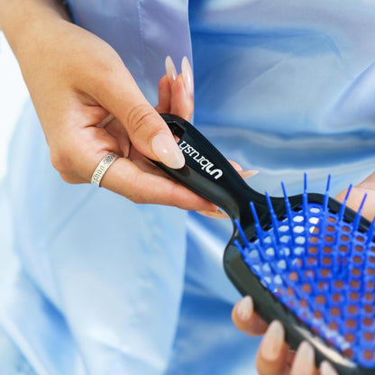 Jazmine Heat Unbrush Détanglant la brosse pour le brossage sans douleur sur tous les types de cheveux humides ou secs - Préplettes antistatiques duoflex durables, poignée légère, brosse à cheveux ventilée