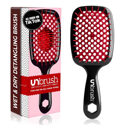 Jazmine Heat Unbrush Détanglant la brosse pour le brossage sans douleur sur tous les types de cheveux humides ou secs - Préplettes antistatiques duoflex durables, poignée légère, brosse à cheveux ventilée