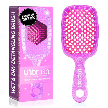 Jazmine Heat Unbrush Détanglant la brosse pour le brossage sans douleur sur tous les types de cheveux humides ou secs - Préplettes antistatiques duoflex durables, poignée légère, brosse à cheveux ventilée