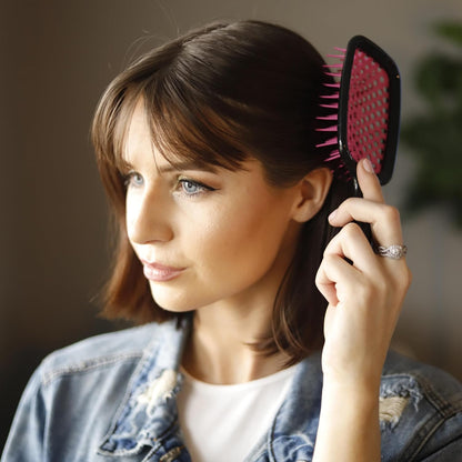 Jazmine Heat Unbrush Détanglant la brosse pour le brossage sans douleur sur tous les types de cheveux humides ou secs - Préplettes antistatiques duoflex durables, poignée légère, brosse à cheveux ventilée