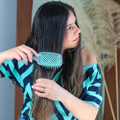 Jazmine Heat Unbrush Détanglant la brosse pour le brossage sans douleur sur tous les types de cheveux humides ou secs - Préplettes antistatiques duoflex durables, poignée légère, brosse à cheveux ventilée