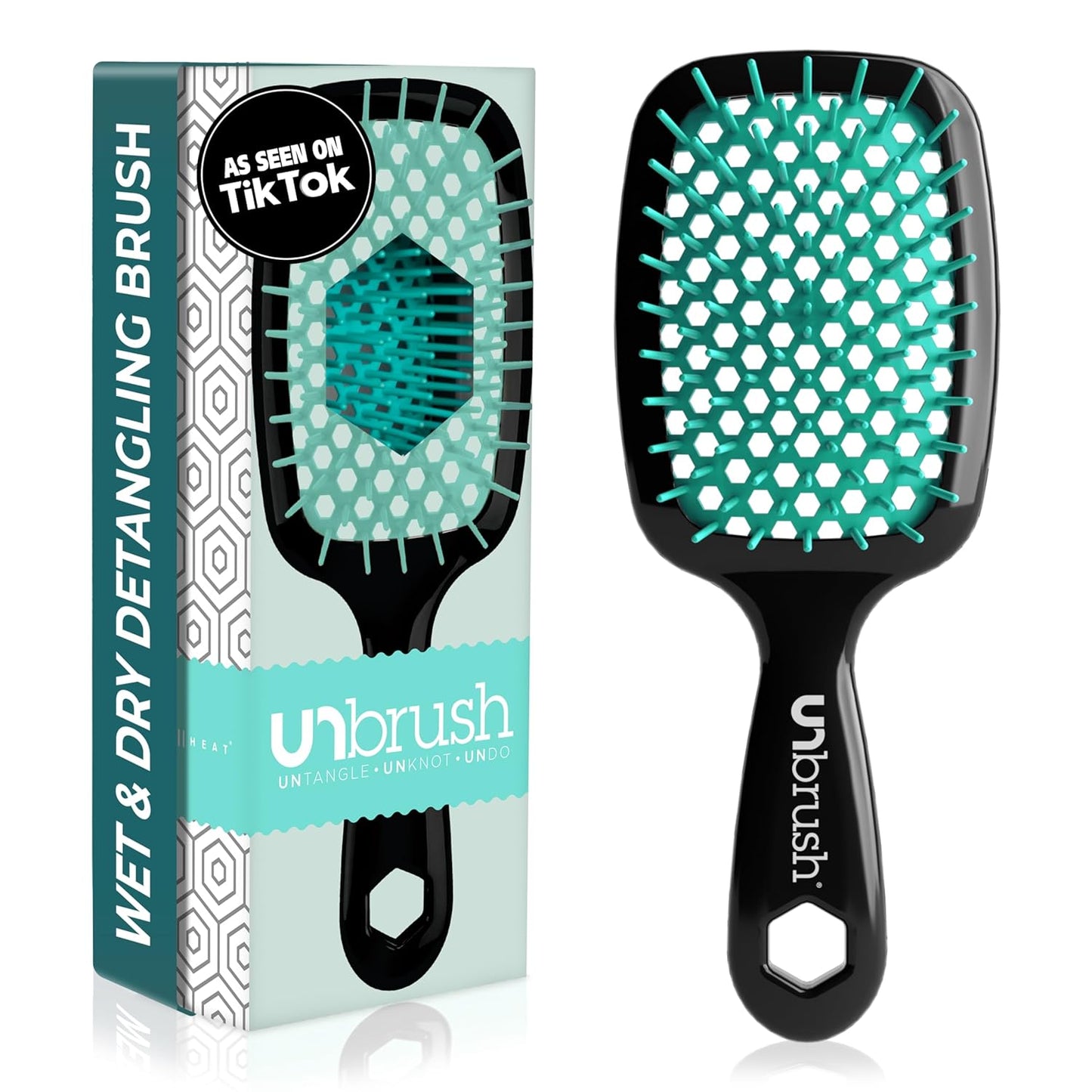 Jazmine Heat Unbrush Détanglant la brosse pour le brossage sans douleur sur tous les types de cheveux humides ou secs - Préplettes antistatiques duoflex durables, poignée légère, brosse à cheveux ventilée