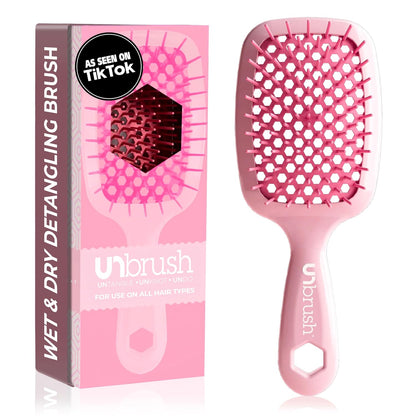 Jazmine Heat Unbrush Détanglant la brosse pour le brossage sans douleur sur tous les types de cheveux humides ou secs - Préplettes antistatiques duoflex durables, poignée légère, brosse à cheveux ventilée