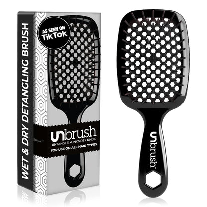 Jazmine Heat Unbrush Détanglant la brosse pour le brossage sans douleur sur tous les types de cheveux humides ou secs - Préplettes antistatiques duoflex durables, poignée légère, brosse à cheveux ventilée