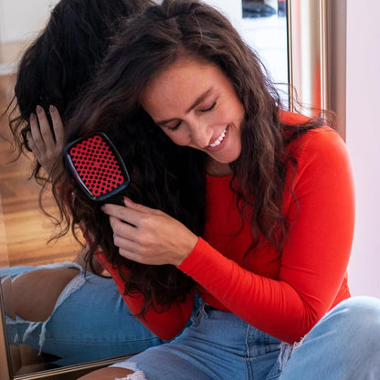 Jazmine Heat Unbrush Détanglant la brosse pour le brossage sans douleur sur tous les types de cheveux humides ou secs - Préplettes antistatiques duoflex durables, poignée légère, brosse à cheveux ventilée