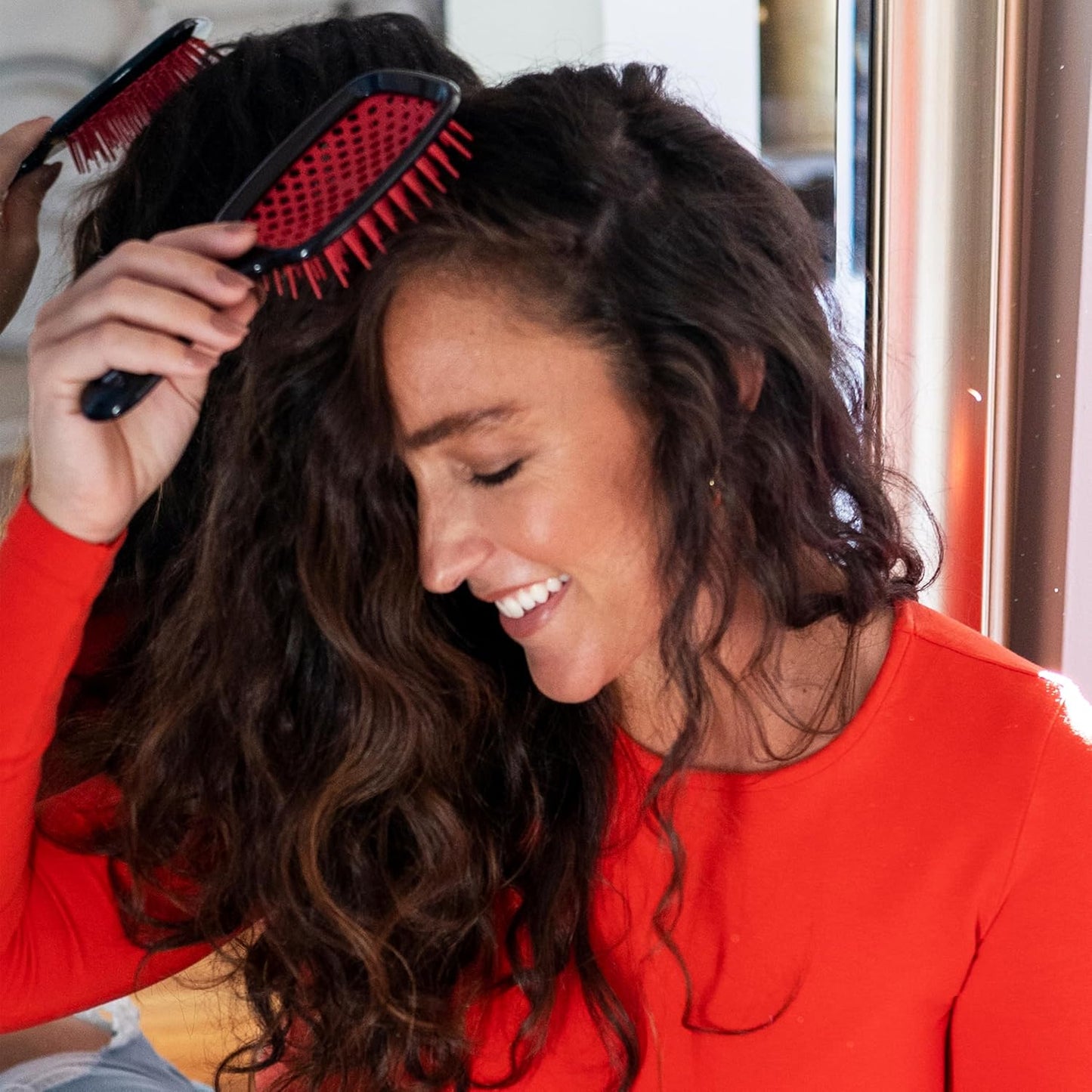 Jazmine Heat Unbrush Détanglant la brosse pour le brossage sans douleur sur tous les types de cheveux humides ou secs - Préplettes antistatiques duoflex durables, poignée légère, brosse à cheveux ventilée