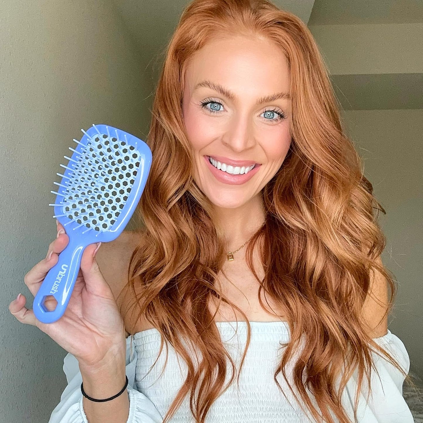 Jazmine Heat Unbrush Détanglant la brosse pour le brossage sans douleur sur tous les types de cheveux humides ou secs - Préplettes antistatiques duoflex durables, poignée légère, brosse à cheveux ventilée