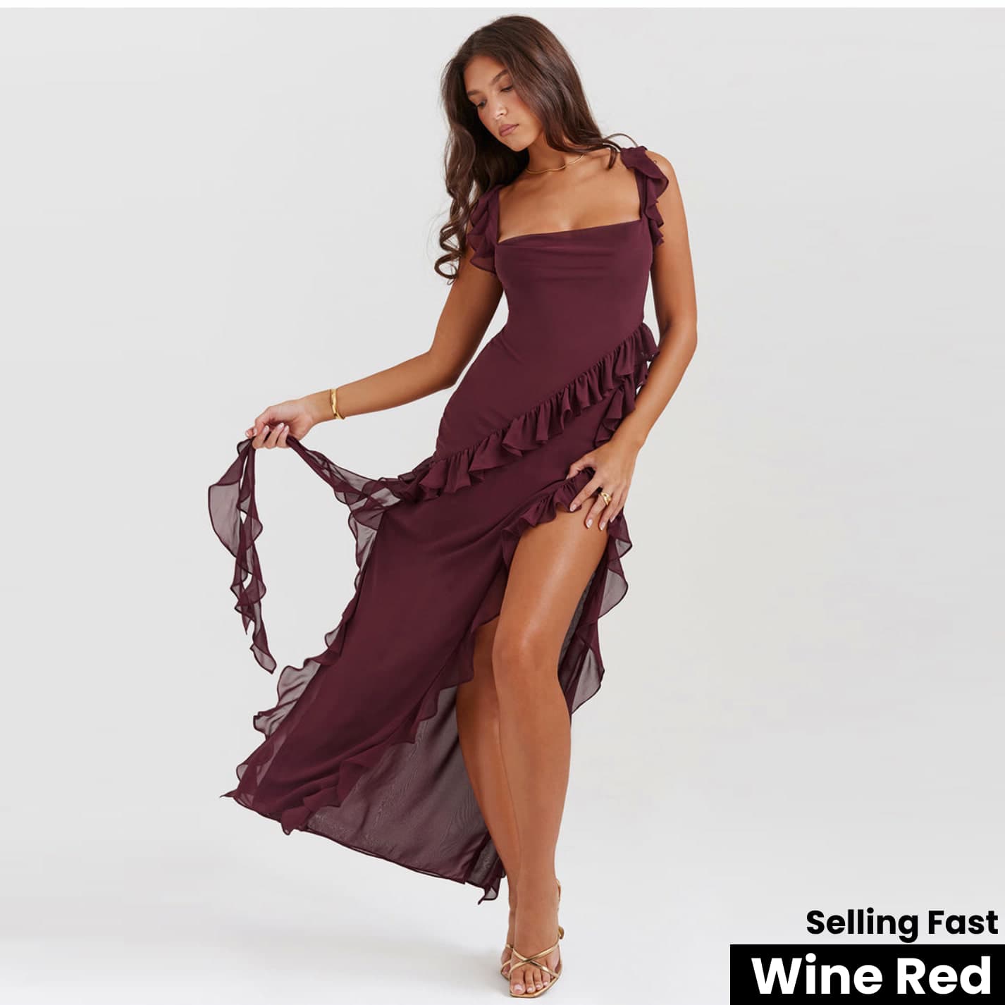 Robe de volant viral maxi