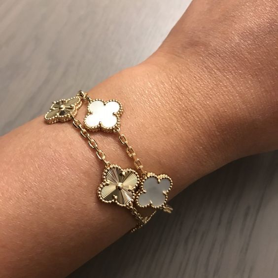 Bracelet de trèfle - blanc