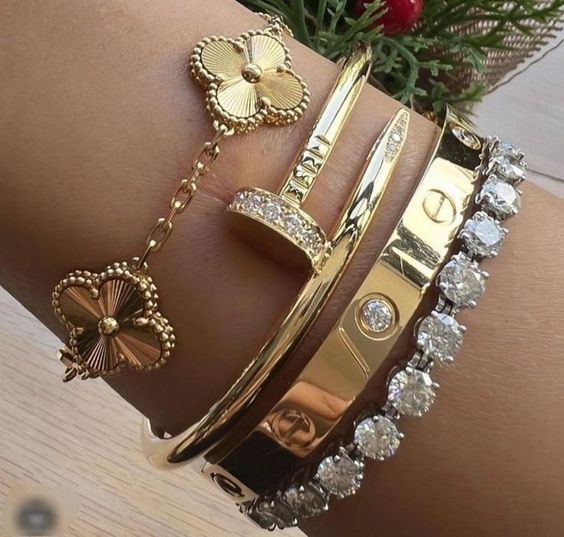 Kleeblatt-Armband – Gold 2